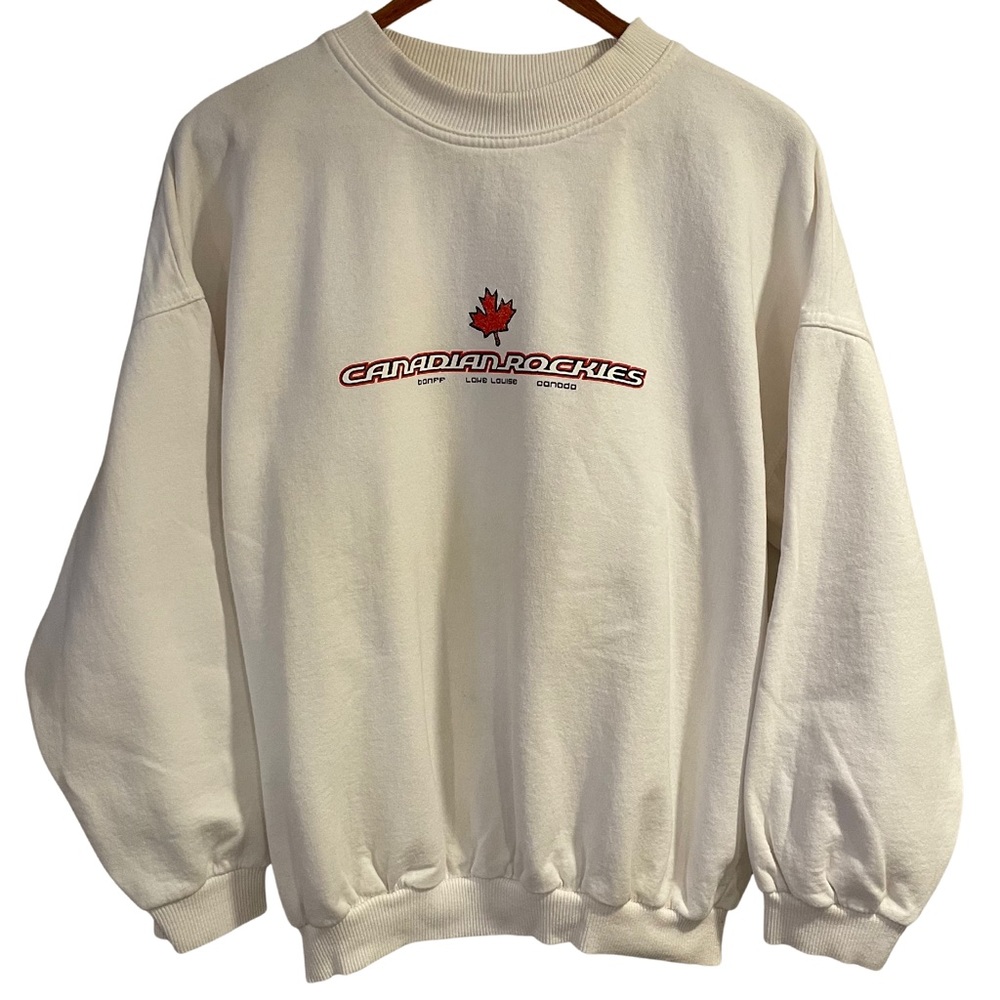 Vintage 90s Alberta Canada Sweatshirt Crewneck Pullover Banff Lake Louise Retro